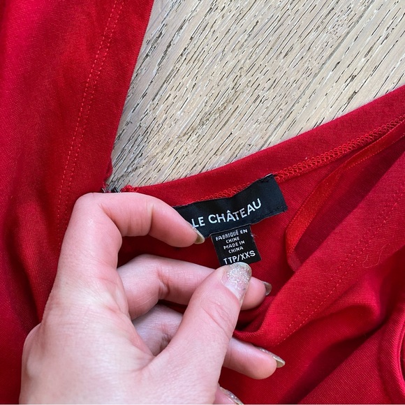 Le Chateau Red Ponte Knit Bodycon Dress - Picture 5 of 5